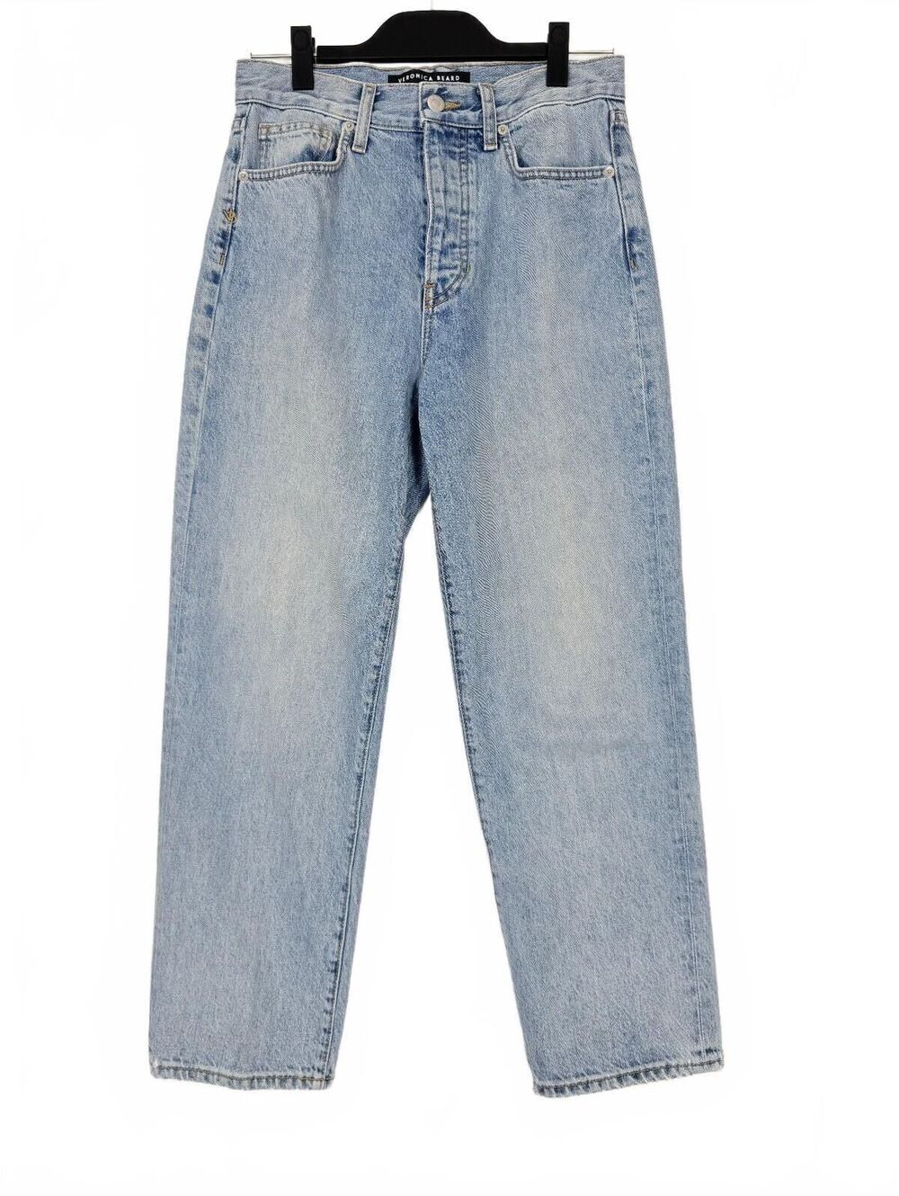 Veronica Beard Blake Cropped Classic Straight High Rise Jeans Light Wash Size 27
